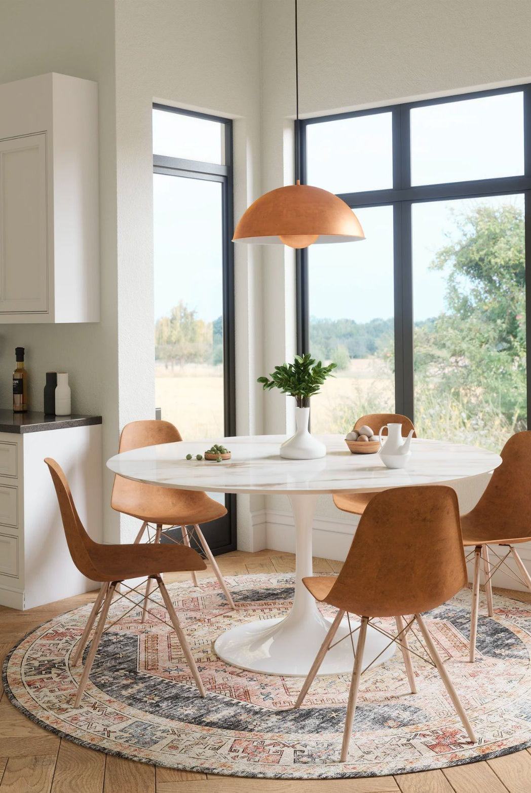 Rug - Caspara Orange Black Coral Rug