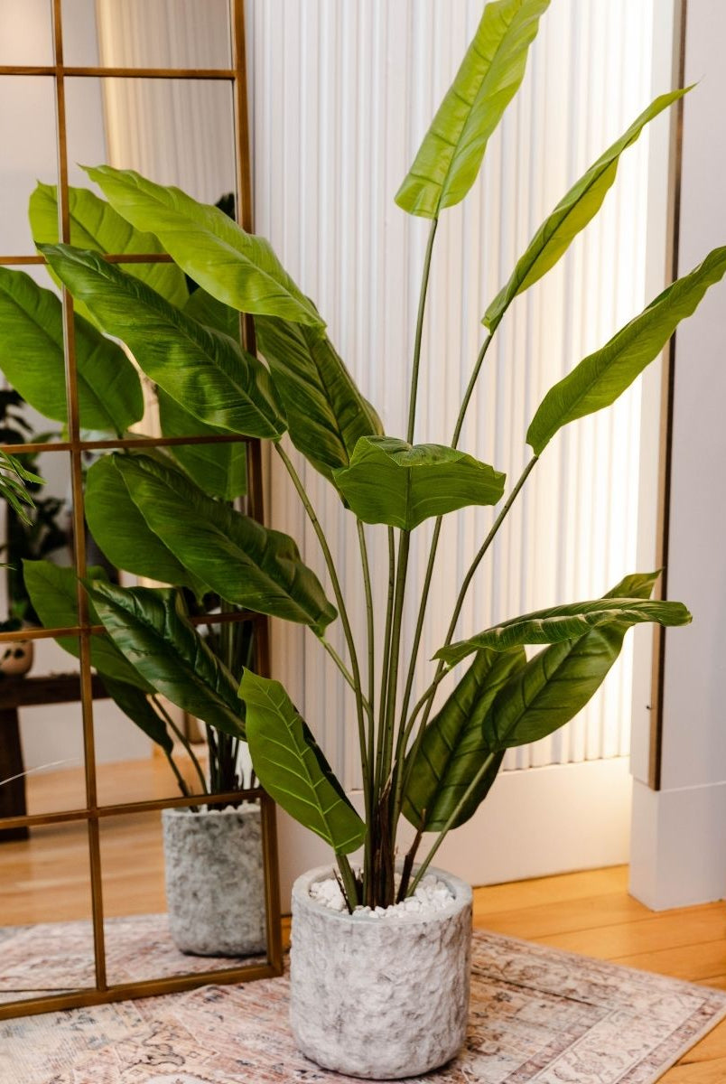 Potted Artificial Plant - Moka Artificial Spathiphyllum Leaf Potted Plant (Multiple Sizes)