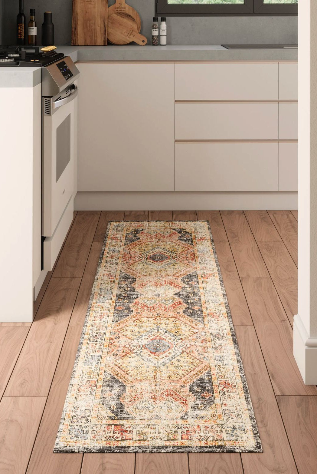 Rug - Caspara Orange Black Coral Rug