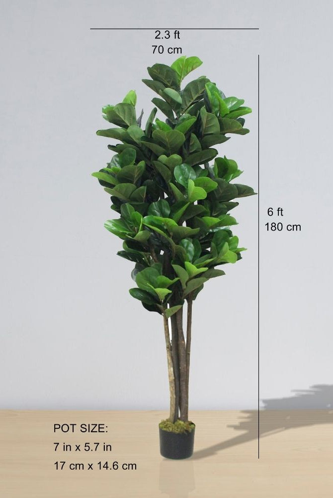 Potted Artificial Plant - Guatape Artificial Fiddle Leaf Potted Plant (Multiple Sizes)