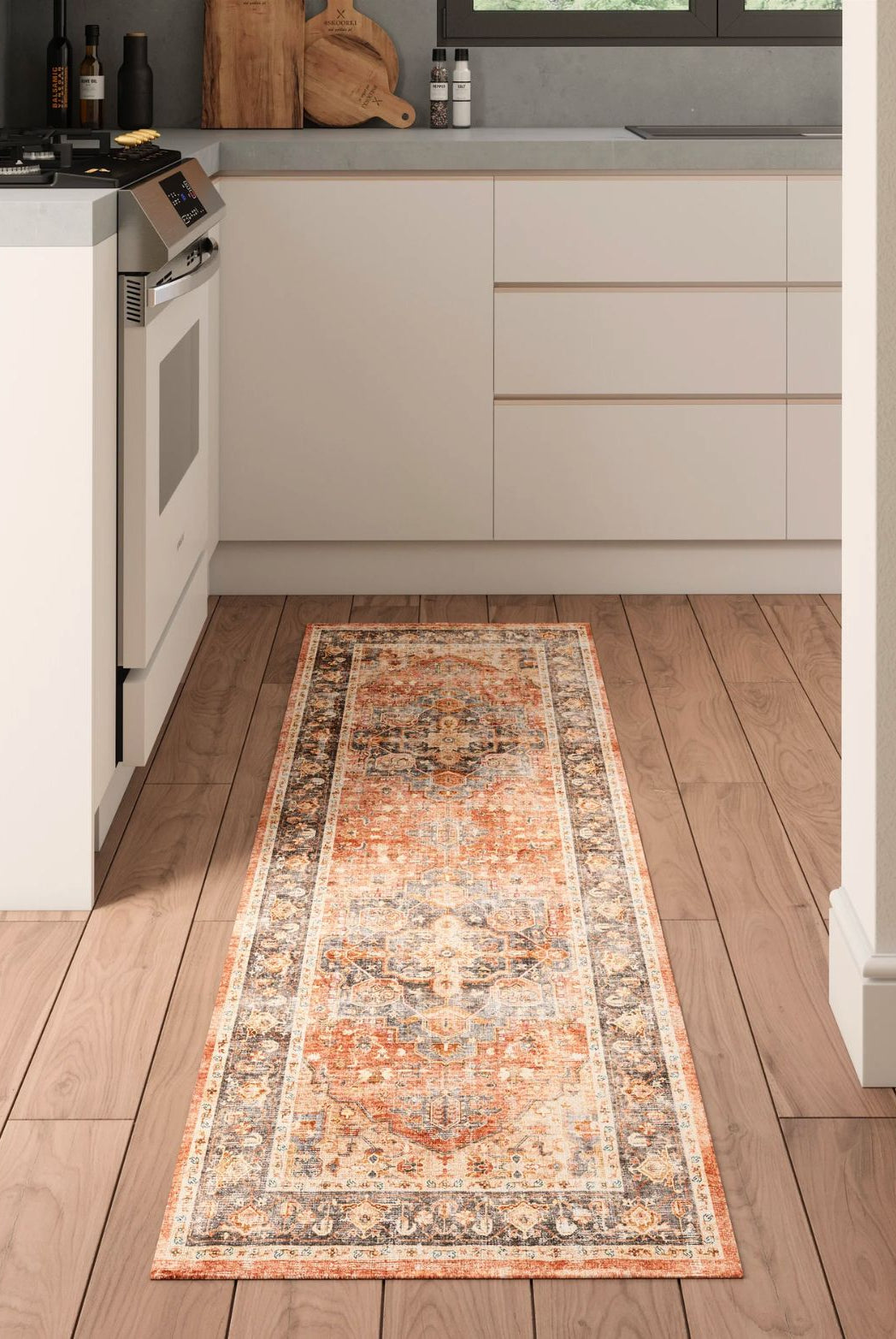 Rug - Riverra Terracotta Black Rug