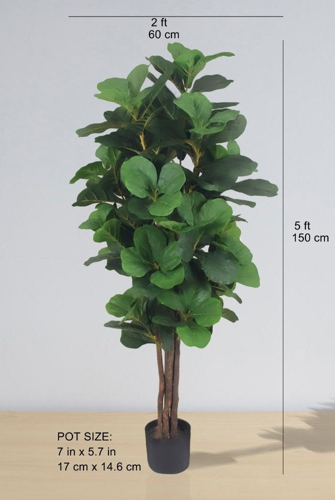 Potted Artificial Plant - Guatape Artificial Fiddle Leaf Potted Plant (Multiple Sizes)