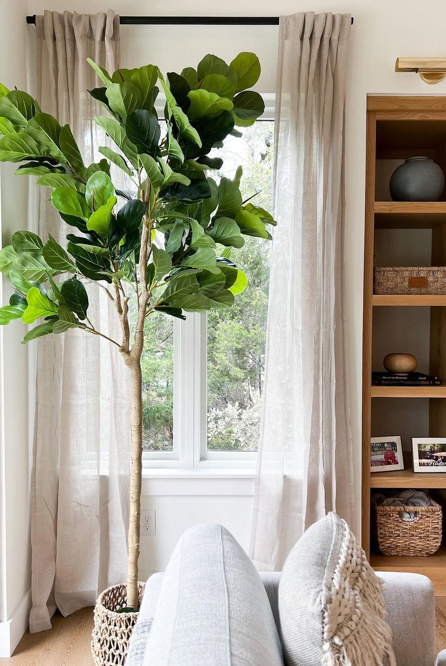 Potted Artificial Plant - Mila Artificial Fiddle Leaf Potted Plant (Multiple Sizes)