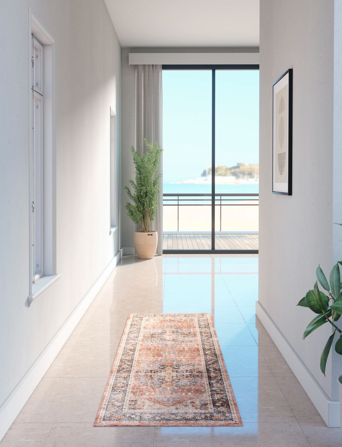 Rug - Riverra Terracotta Black Rug