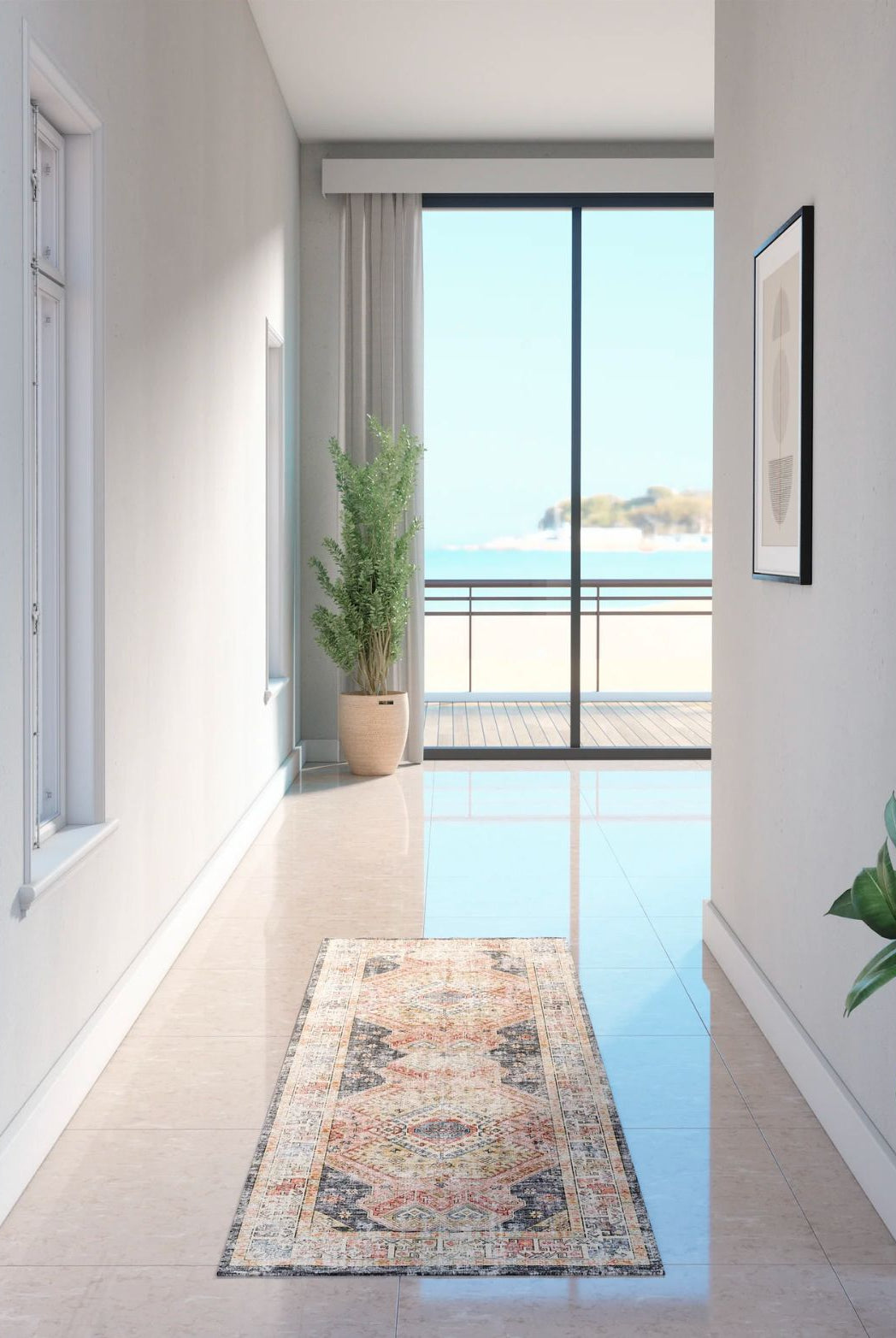Rug - Caspara Orange Black Coral Rug