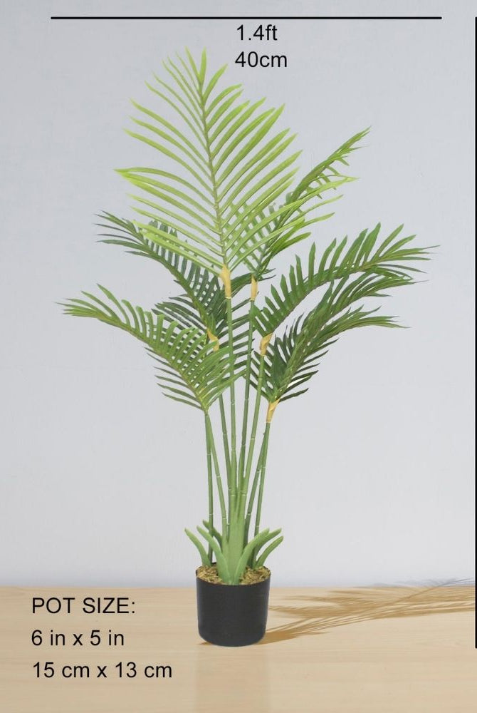 Potted Artificial Plant - Pijao Artificial Hawaii Kwai Palm Tree Potted Plant 4'