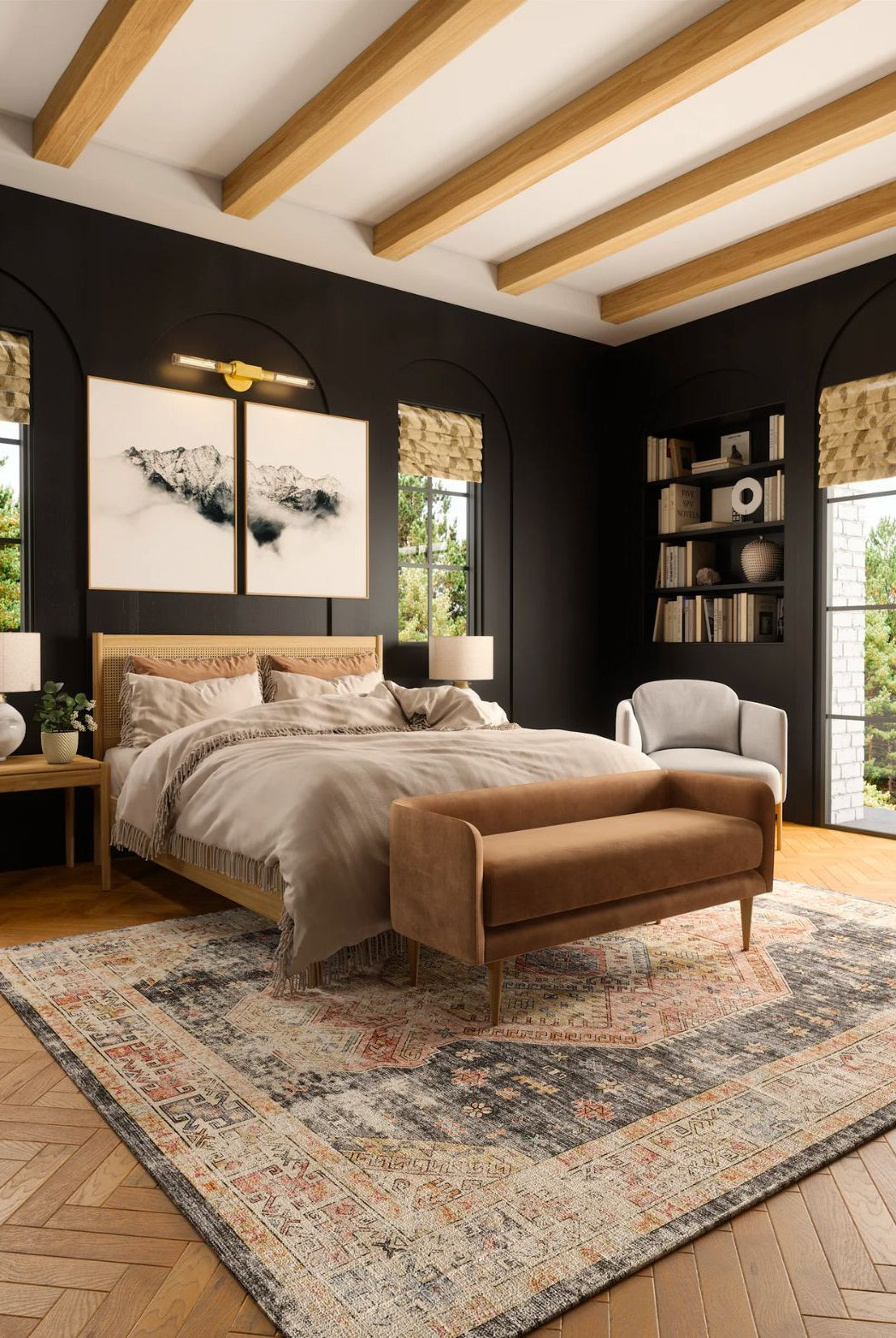 Rug - Caspara Orange Black Coral Rug