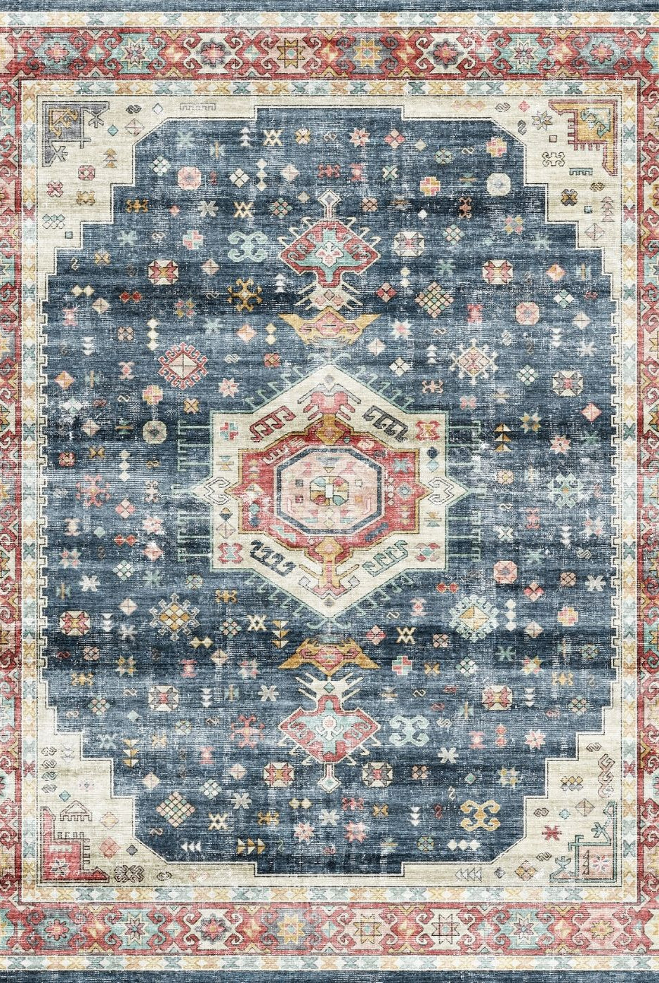 Rug - Dilara Multi Color Red Blue Rug