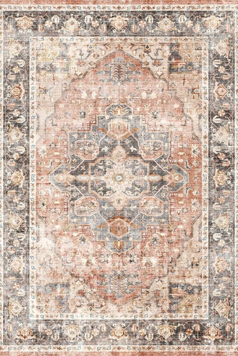 Rug - Riverra Terracotta Black Rug
