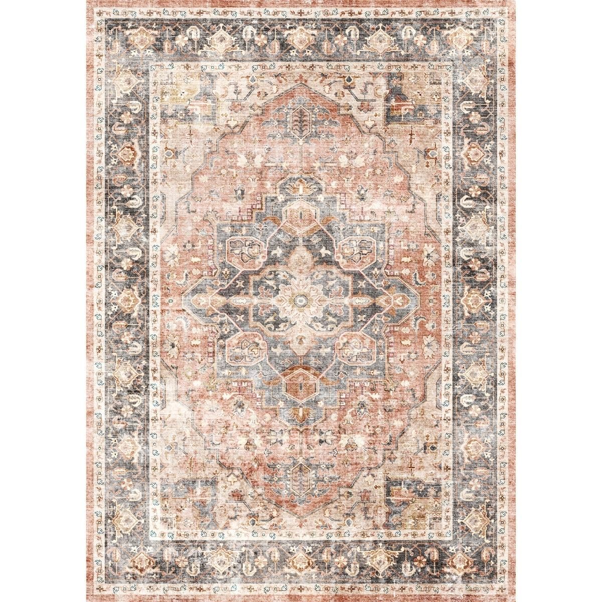 Rug - Riverra Terracotta Black Rug
