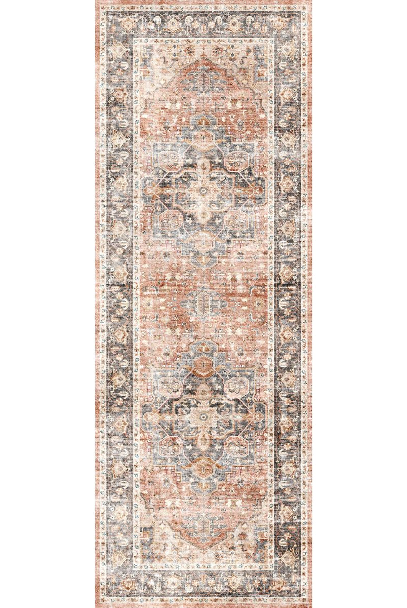Rug - Riverra Terracotta Black Rug