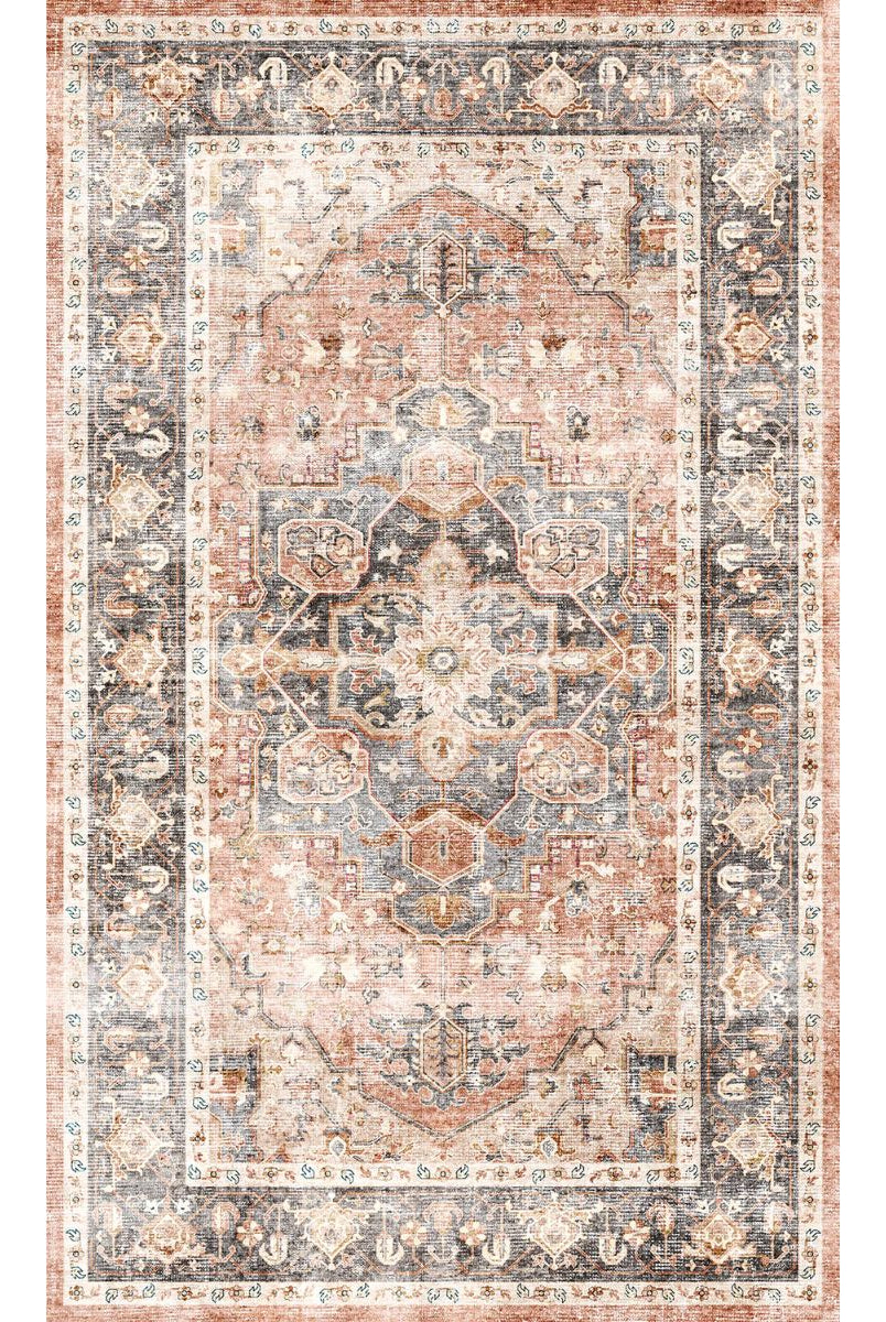 Rug - Riverra Terracotta Black Rug