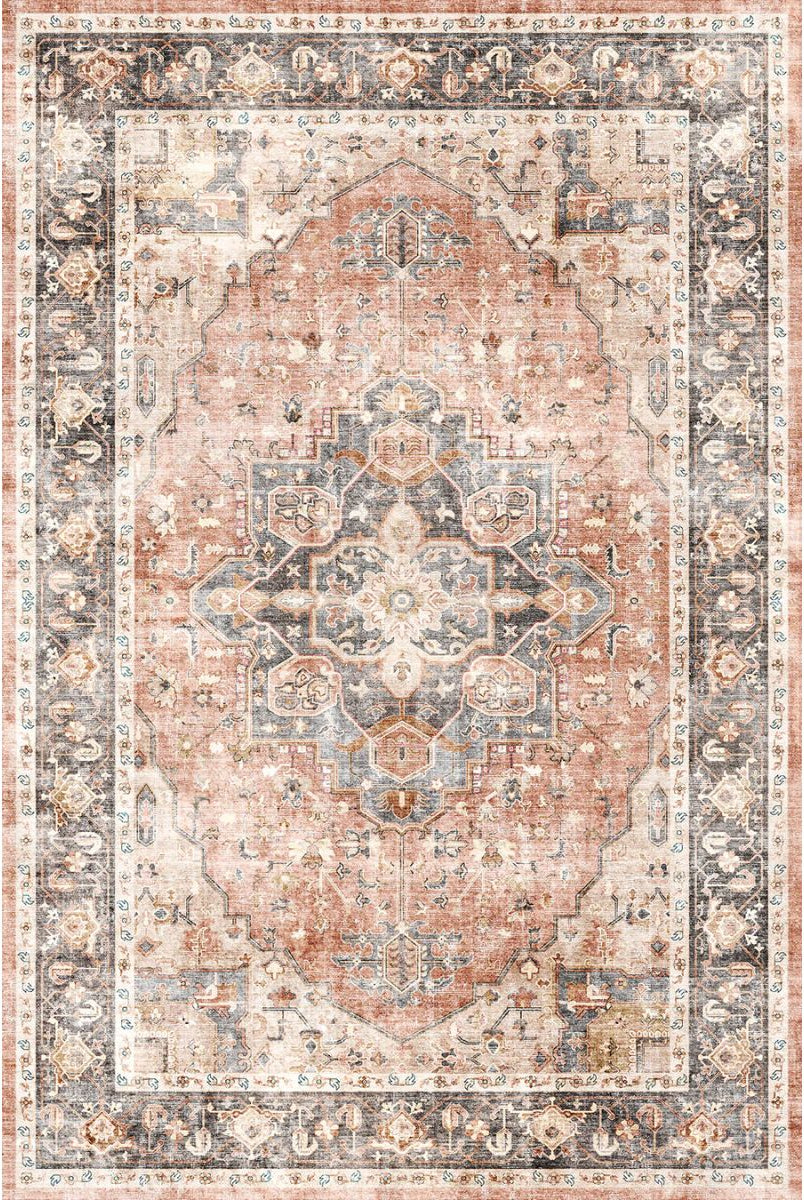 Rug - Riverra Terracotta Black Rug