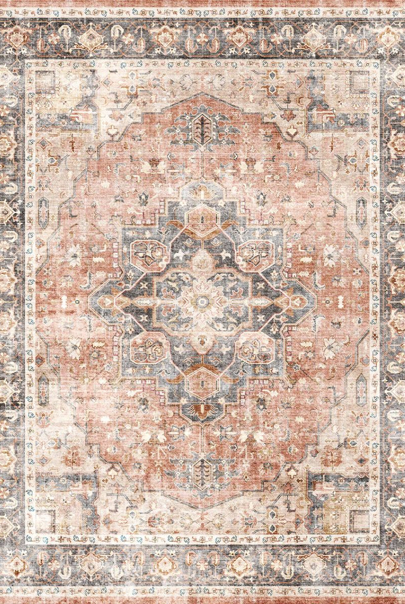 Rug - Riverra Terracotta Black Rug