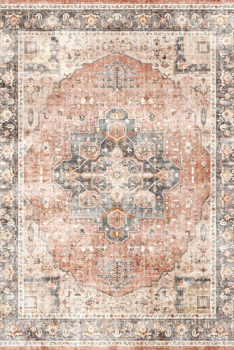 Rug - Riverra Terracotta Black Rug