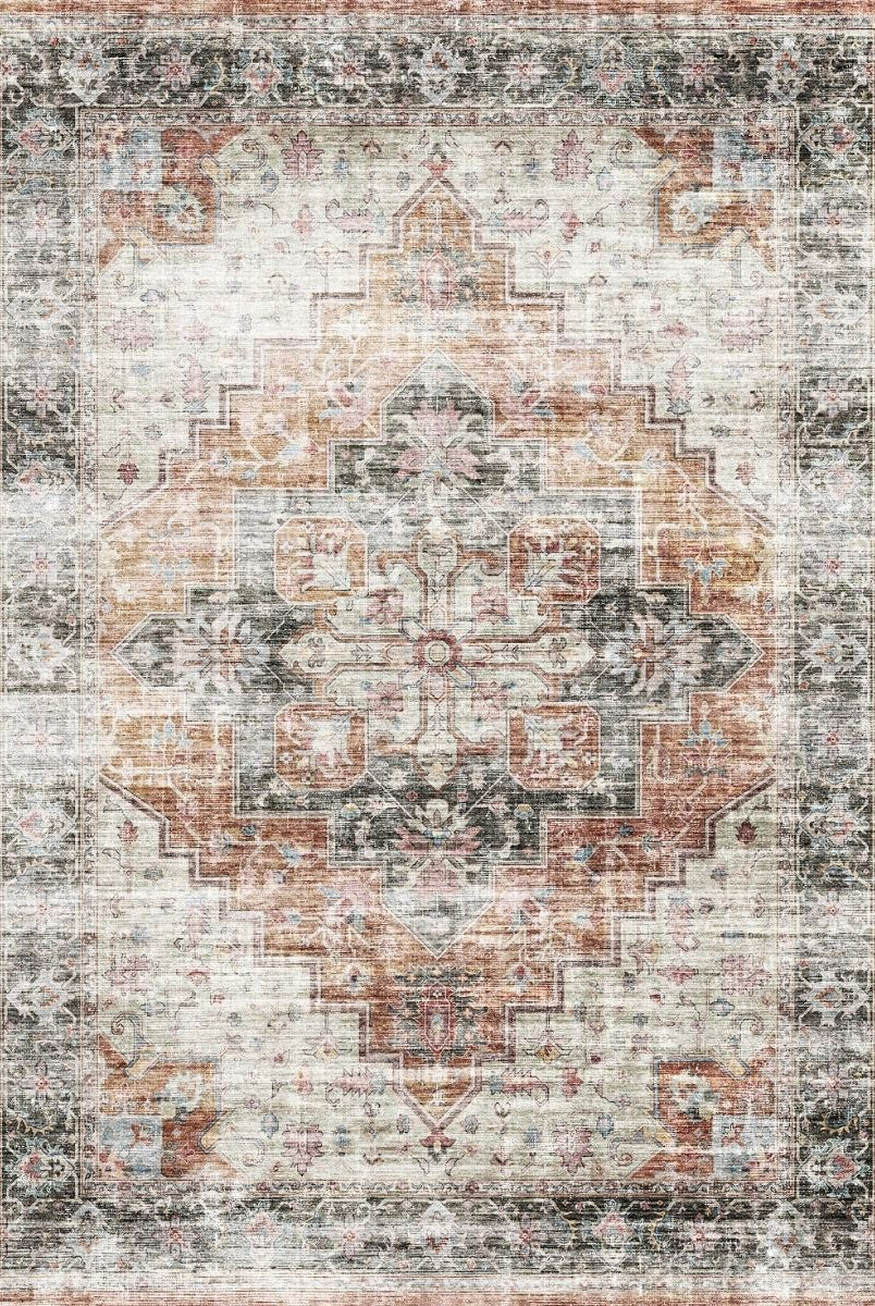 Rug - Echo Burnt Orange Black Pink Rug