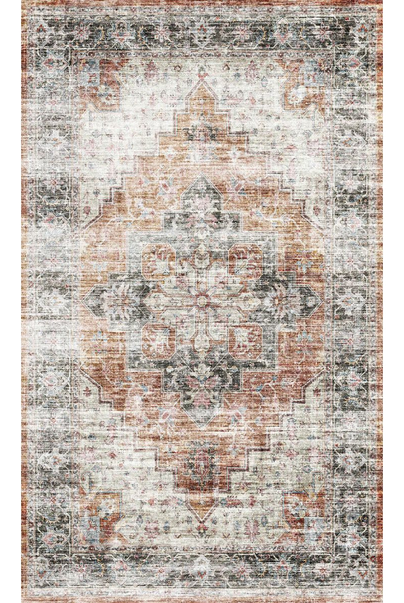 Rug - Echo Burnt Orange Black Pink Rug