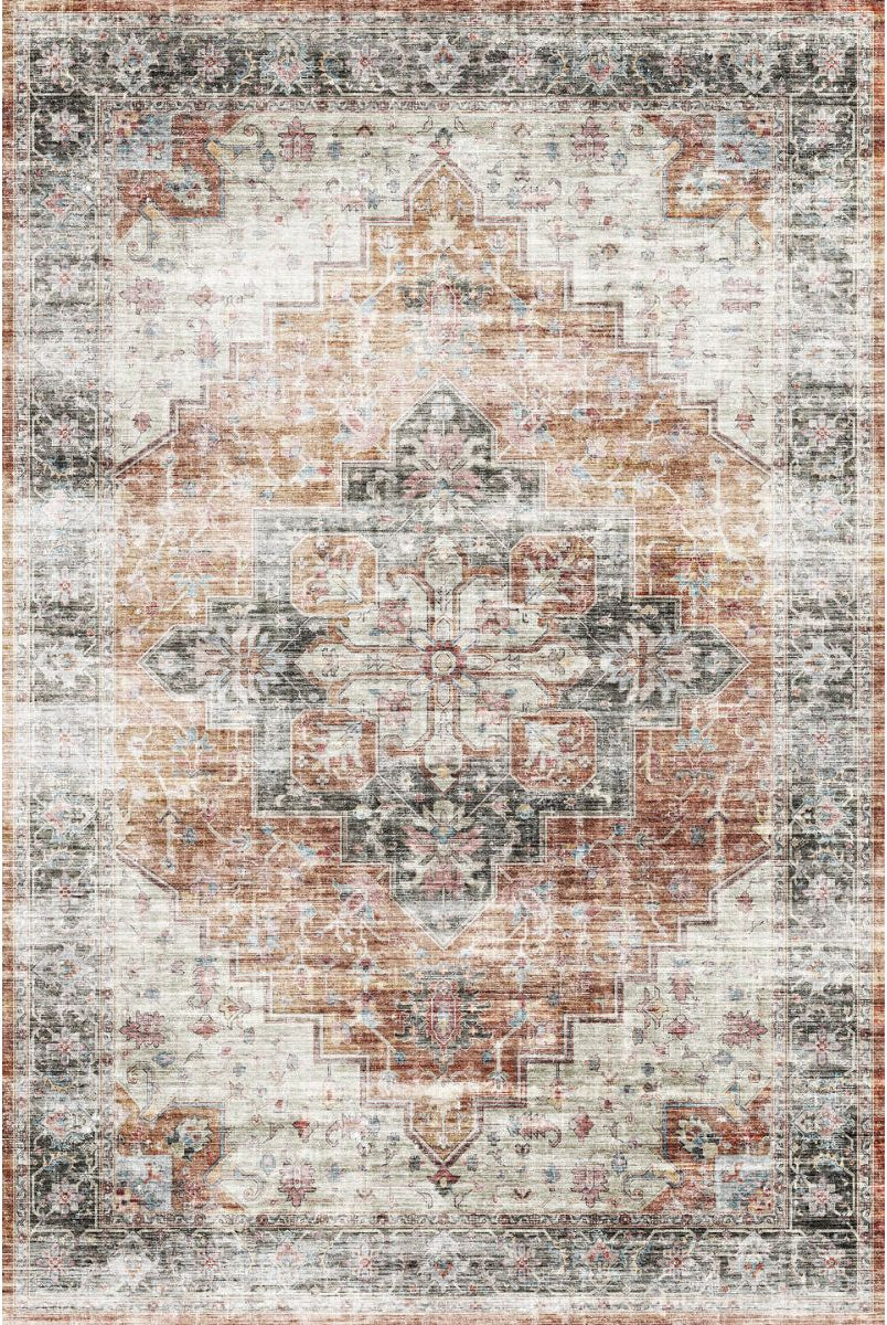 Rug - Echo Burnt Orange Black Pink Rug