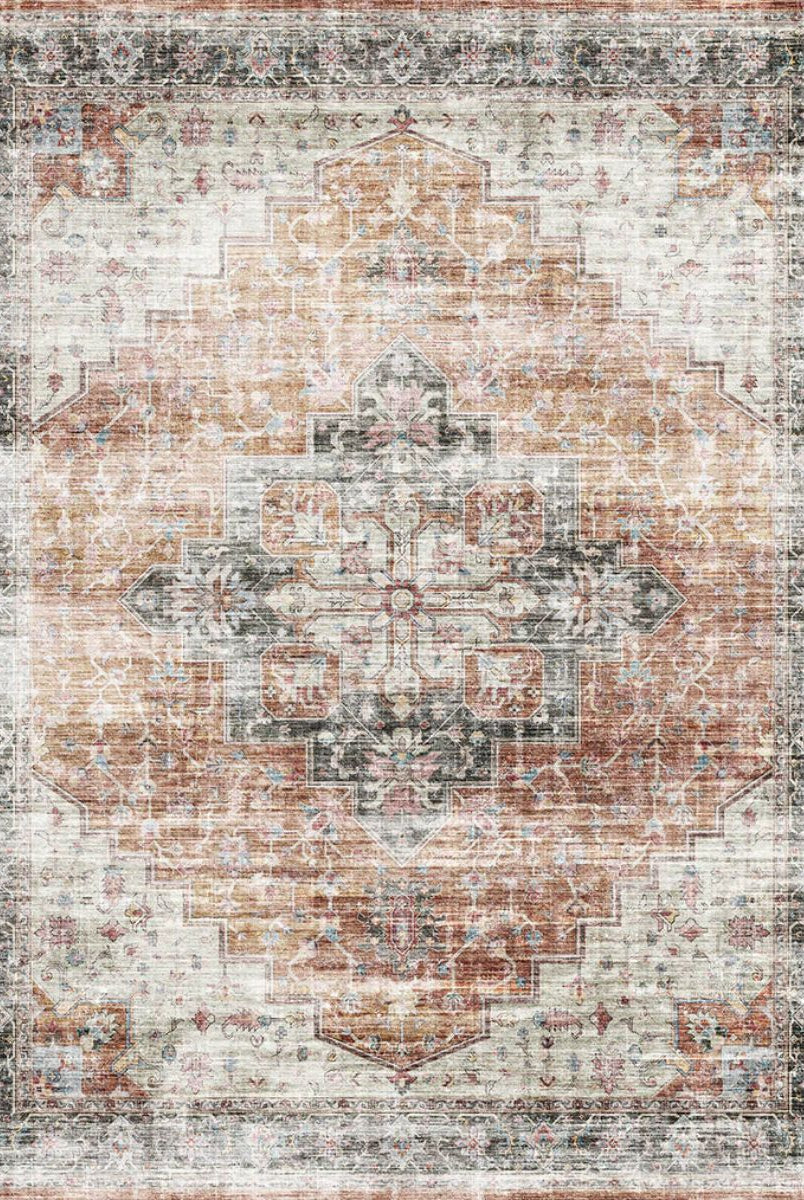 Rug - Echo Burnt Orange Black Pink Rug