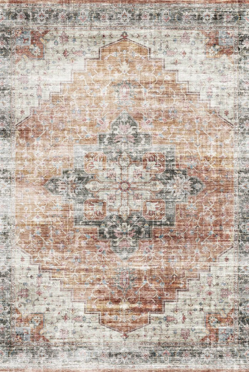 Rug - Echo Burnt Orange Black Pink Rug