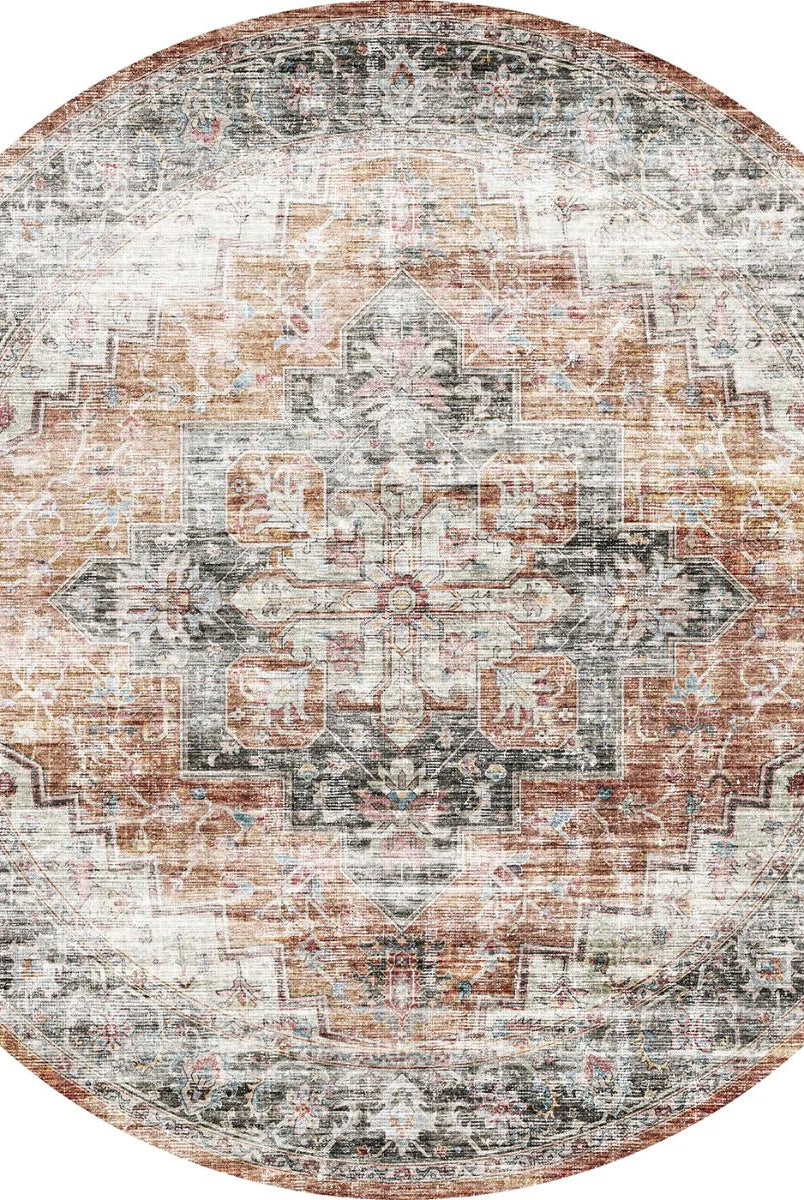 Rug - Echo Burnt Orange Black Pink Rug