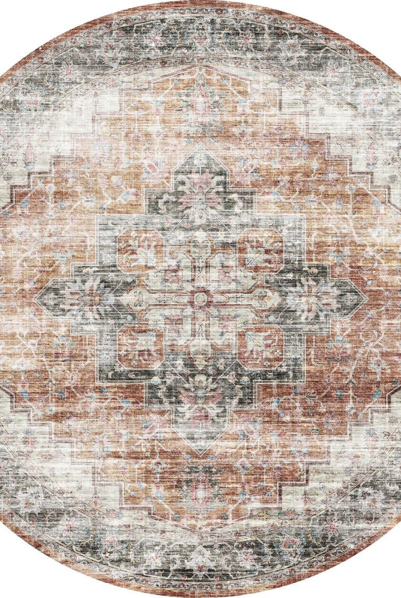 Rug - Echo Burnt Orange Black Pink Rug
