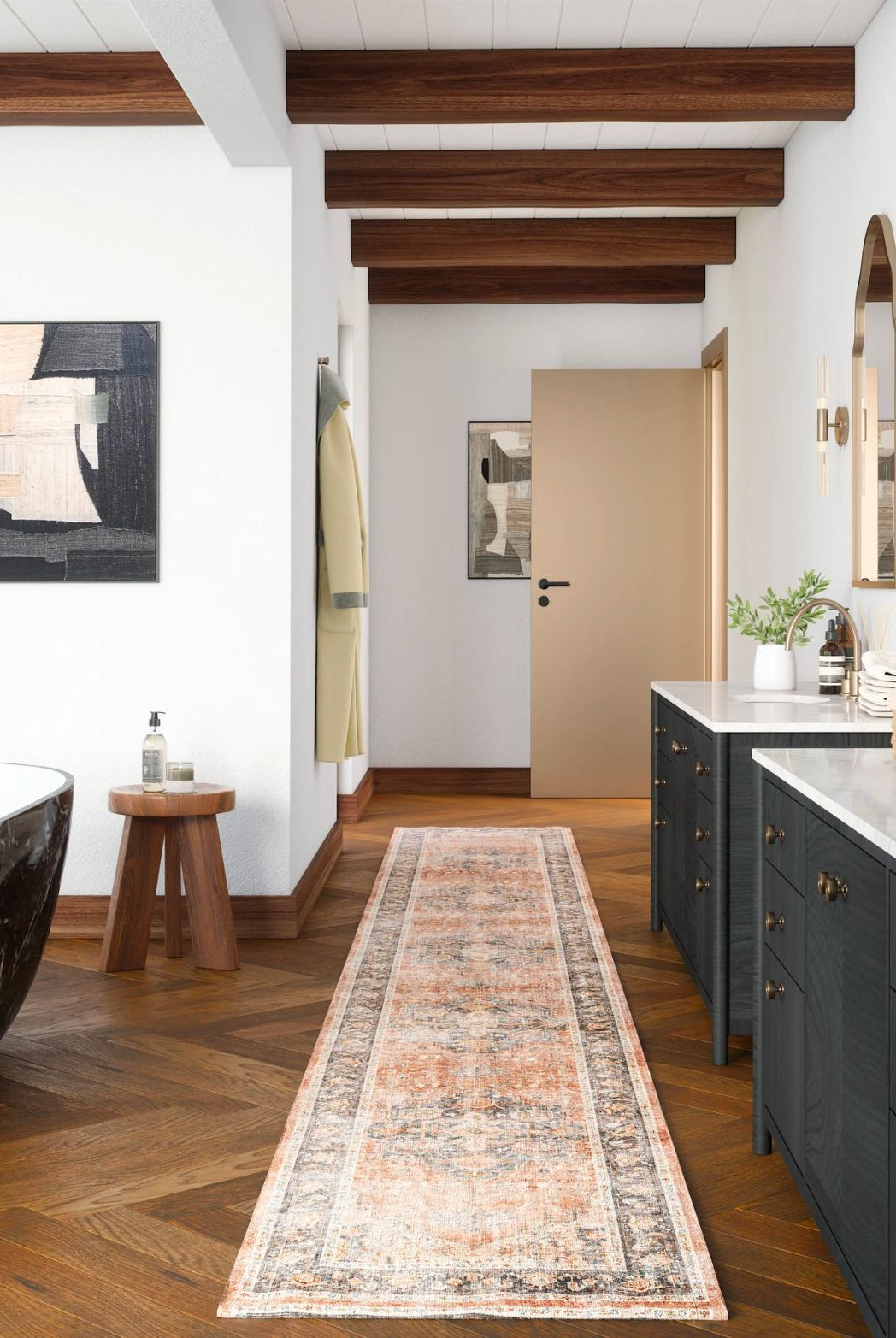 Rug - Riverra Terracotta Black Rug
