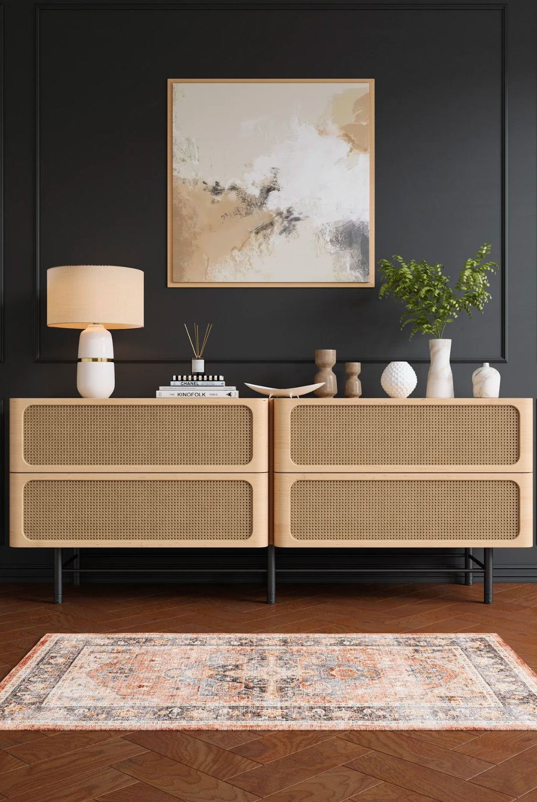 Rug - Riverra Terracotta Black Rug