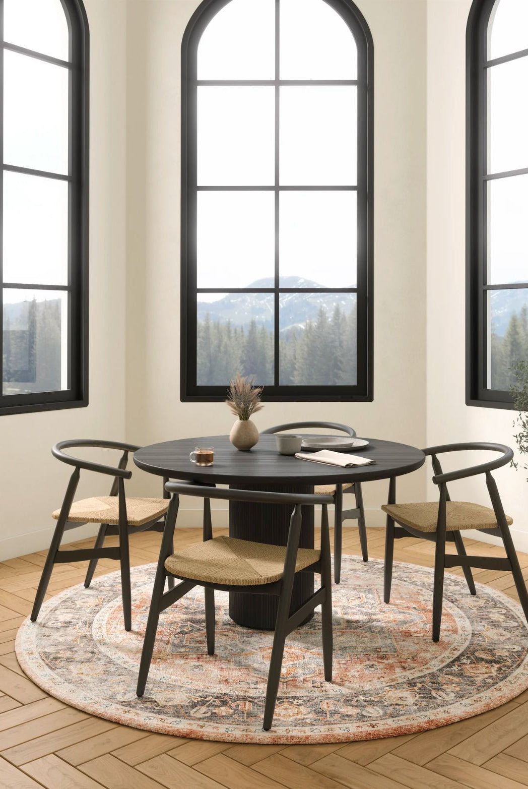 Rug - Riverra Terracotta Black Rug