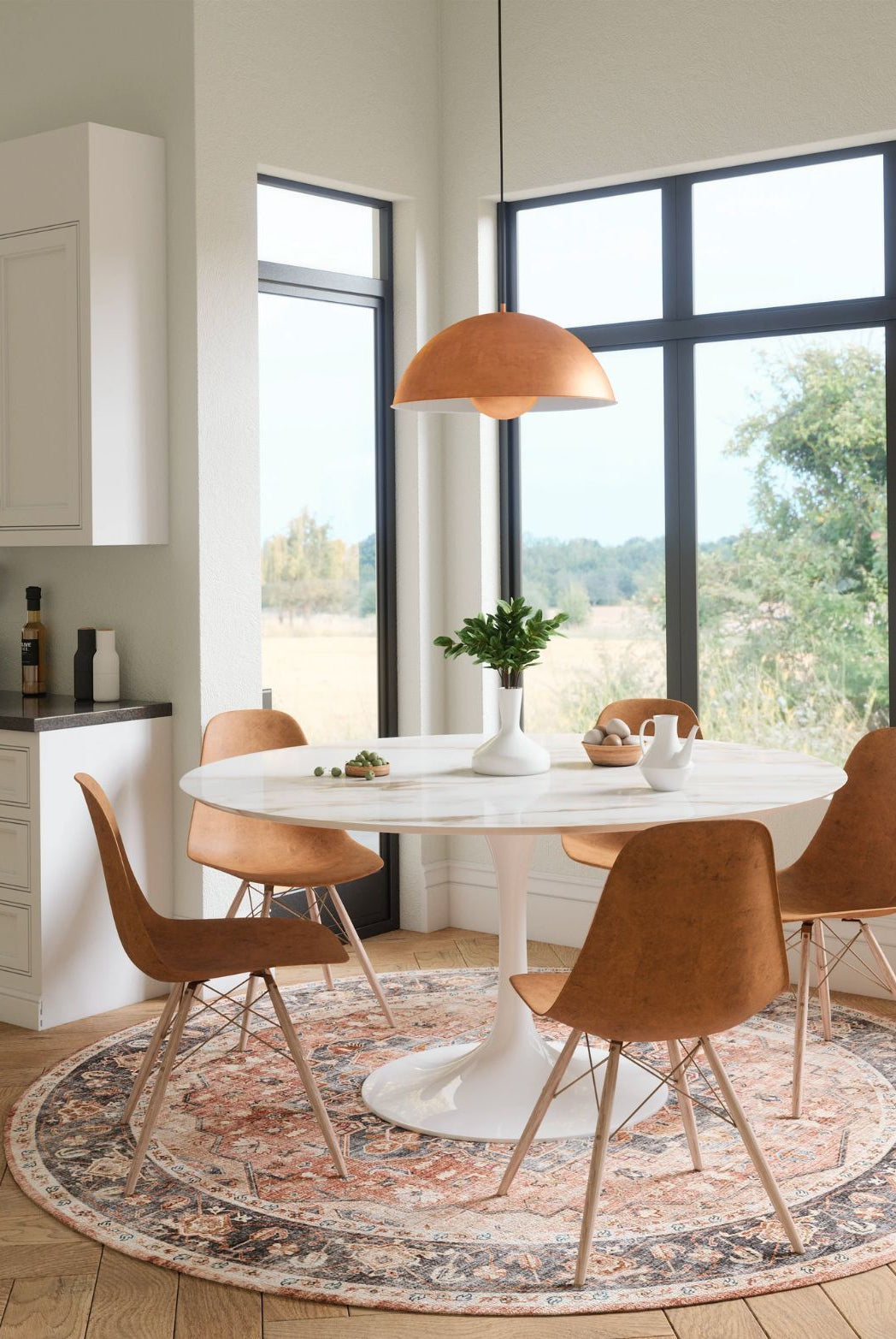 Rug - Riverra Terracotta Black Rug