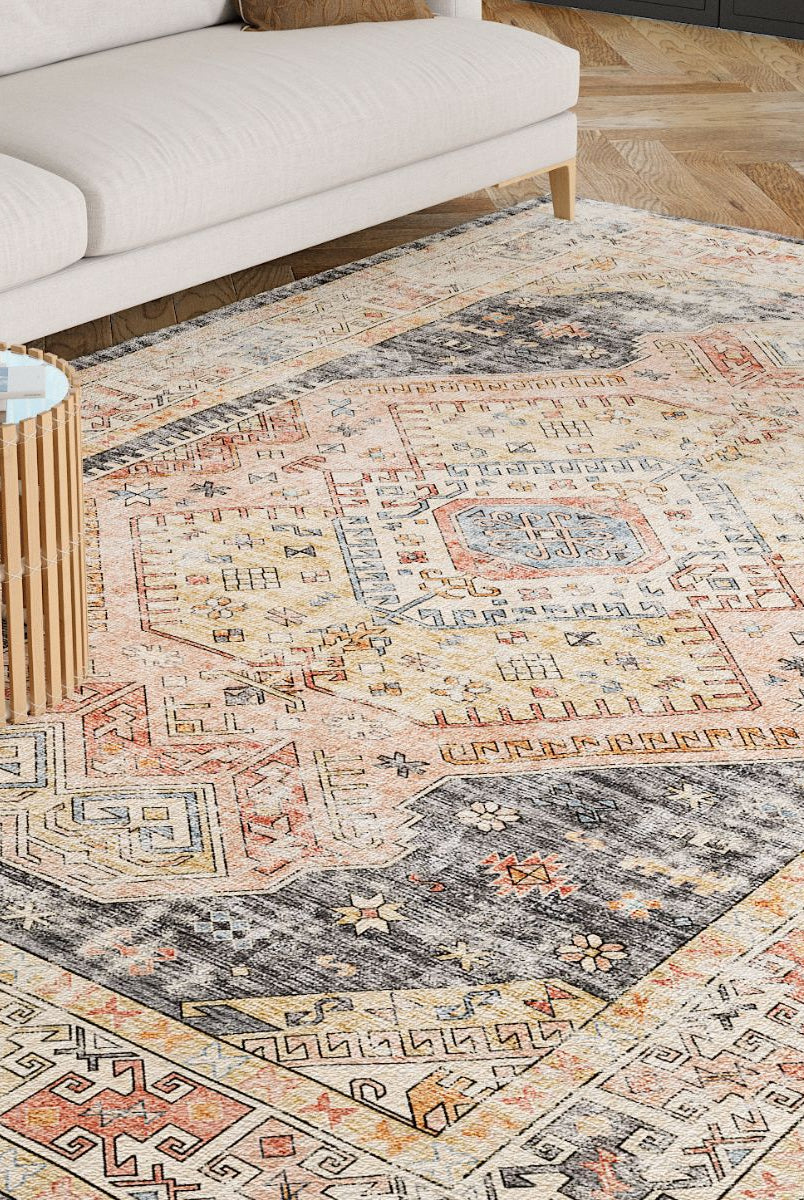 Rug - Caspara Orange Black Coral Rug