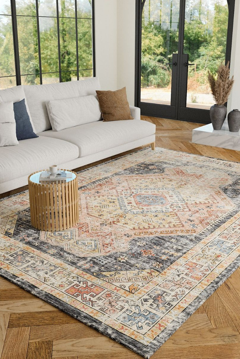 Rug - Caspara Orange Black Coral Rug
