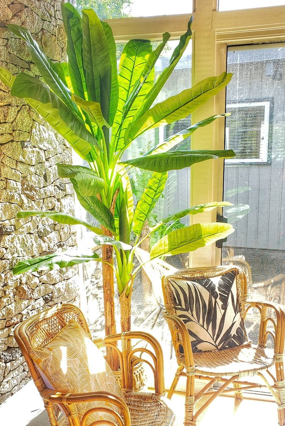 Potted Artificial Plant - Anna Artificial Banana Tree Potted Plant (Multiple Sizes)