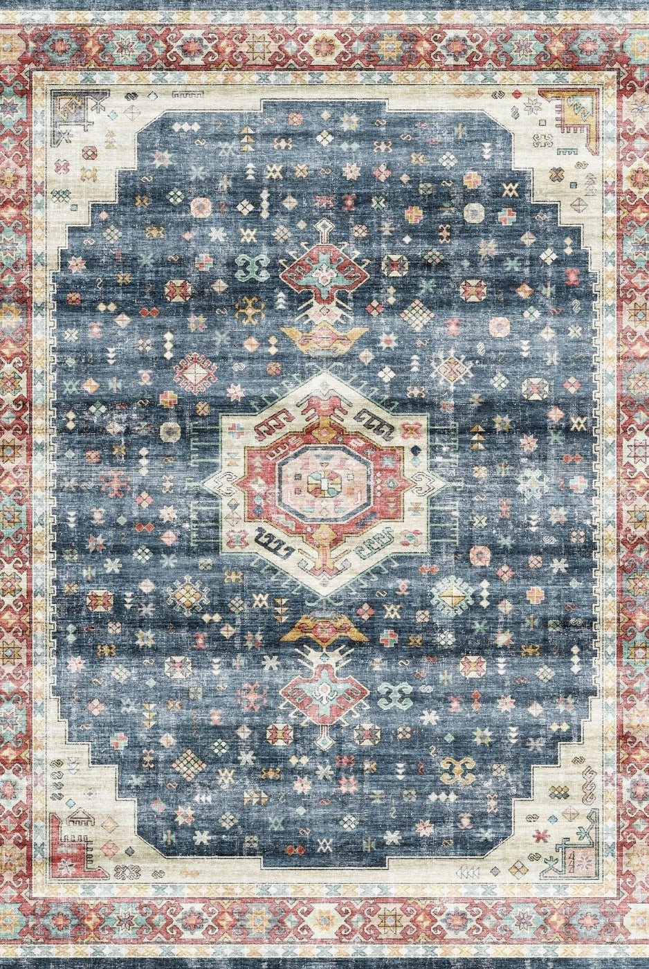 Rug - Dilara Multi Color Red Blue Rug