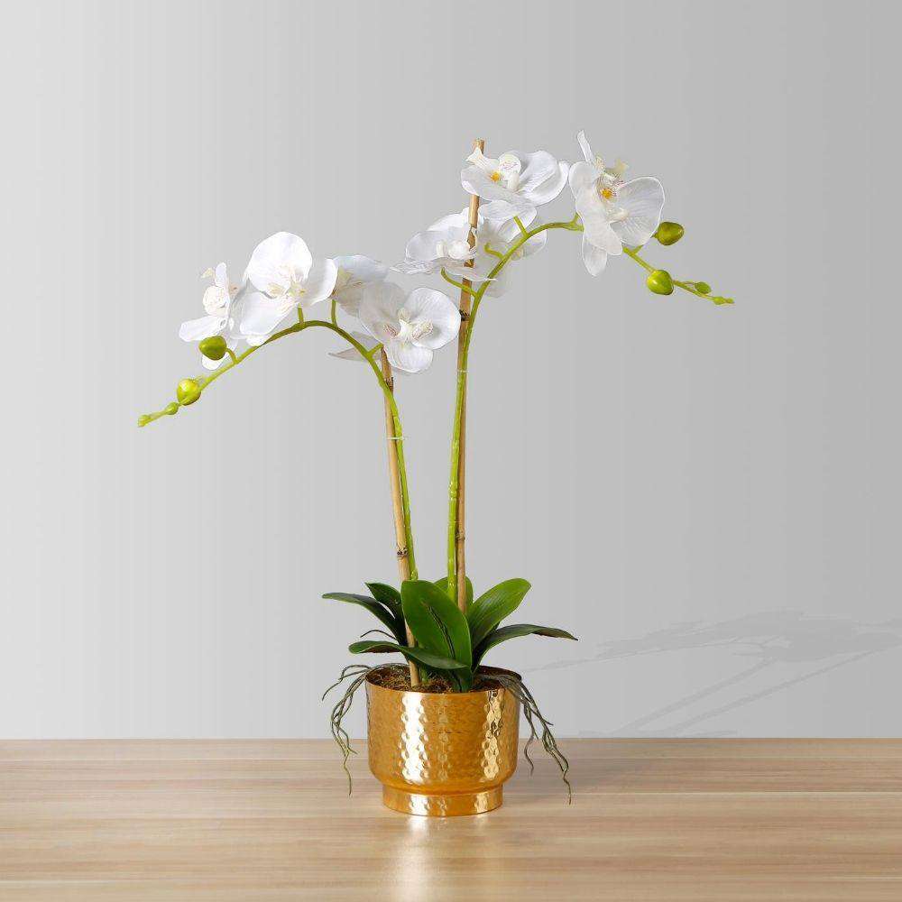 GLADIOLA FAUX POTTED ORCHID FLORAL ARRANGEMENT 24 INCHES Tabletop Plant ArtiPlanto