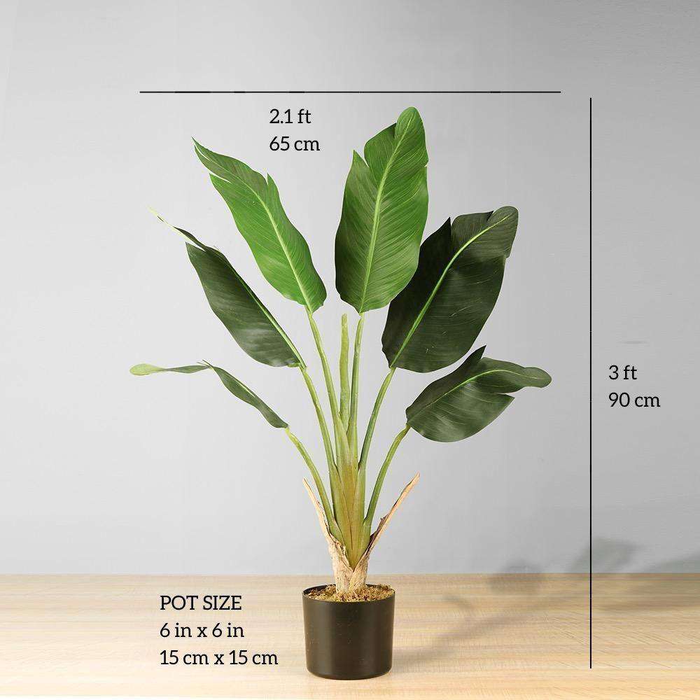 LOLA Artificial Bird Of Paradise Potted Plant 3' Potted Artificial Plant ArtiPlanto