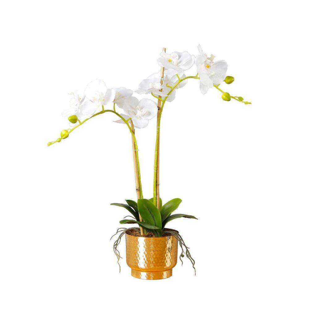 GLADIOLA FAUX POTTED ORCHID FLORAL ARRANGEMENT 24 INCHES Tabletop Plant ArtiPlanto