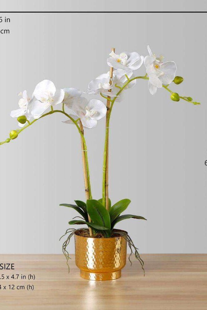 GLADIOLA FAUX POTTED ORCHID FLORAL ARRANGEMENT 24 INCHES Tabletop Plant ArtiPlanto