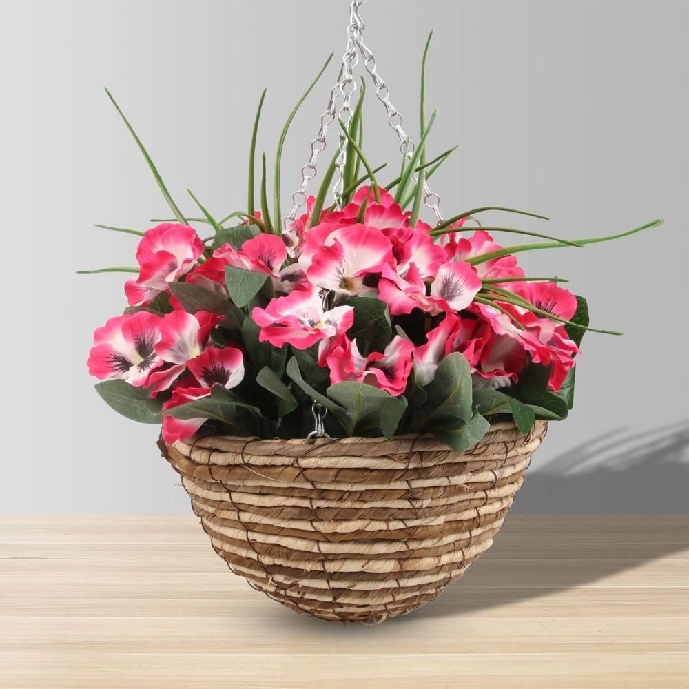 Aubree Artificial Floral Arrangement In Hanging Basket