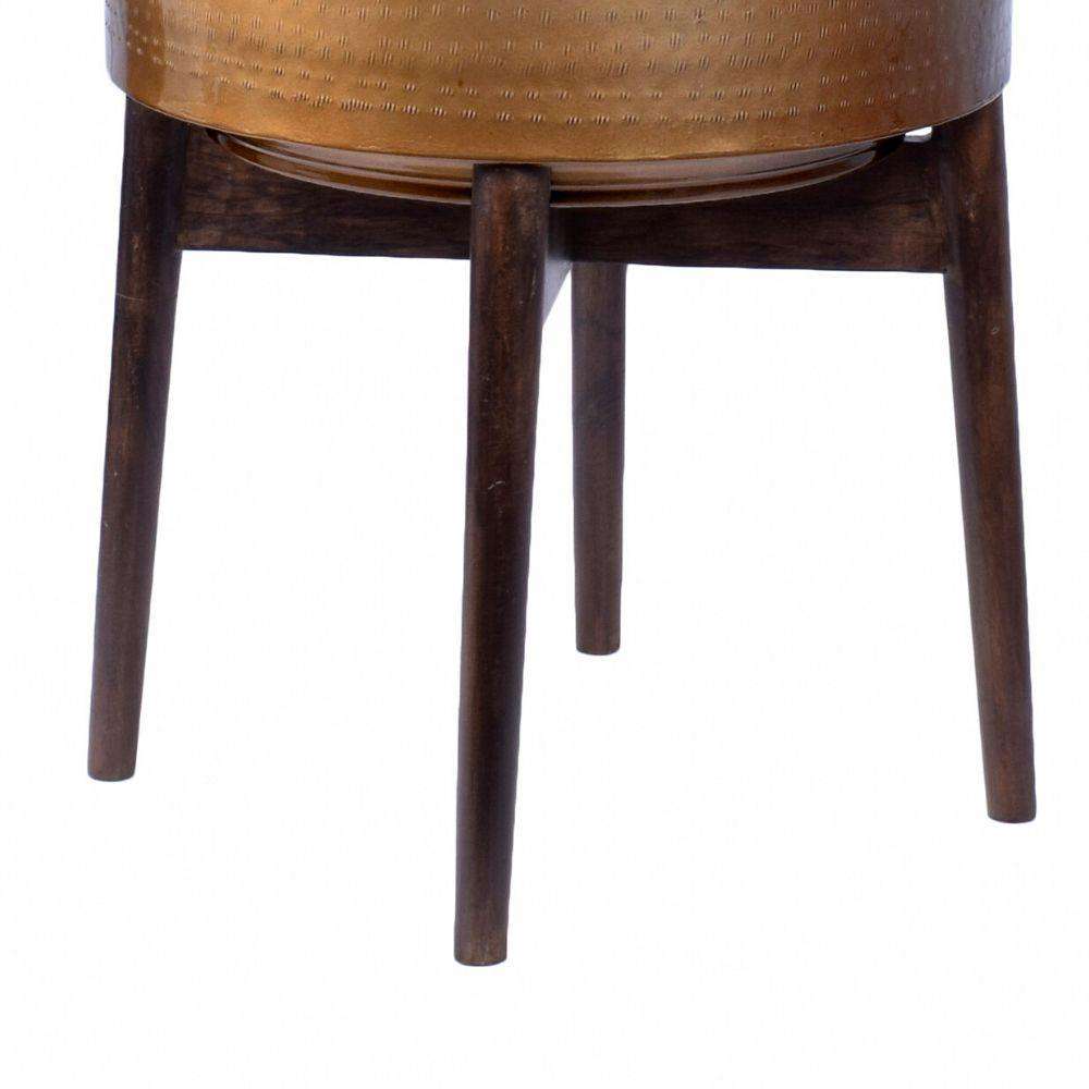 ADORA -Mid-Century Modern Plant Stand With Brass Planter ArtiPlanto