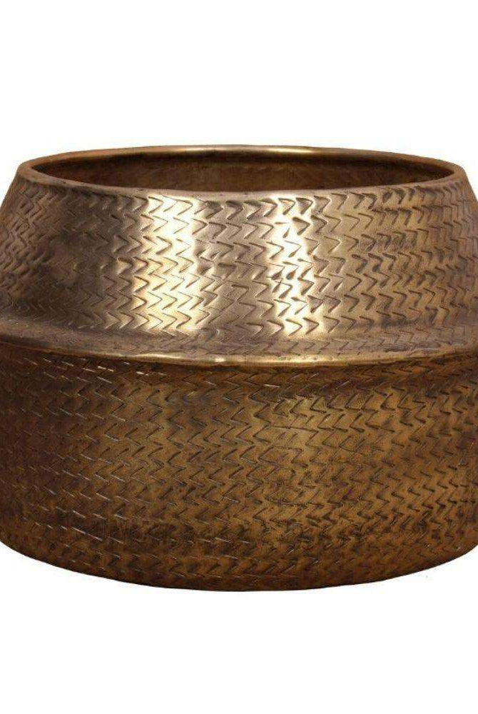 Aleta - Rattan Brass Finish Planter ArtiPlanto