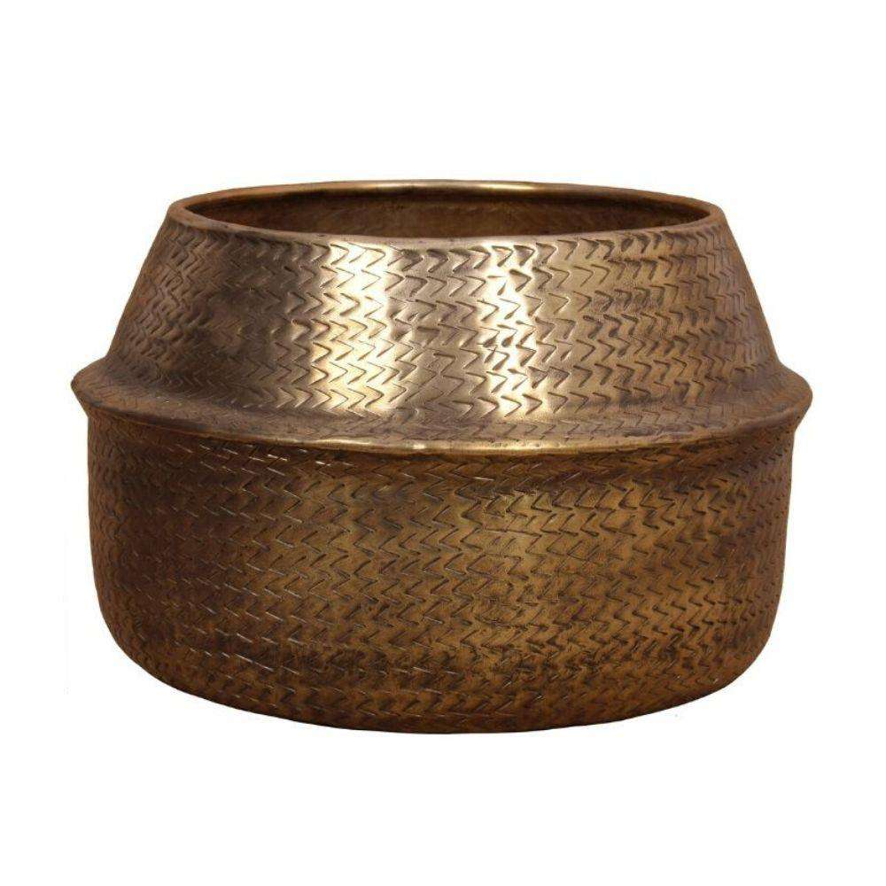 Aleta - Rattan Brass Finish Planter ArtiPlanto