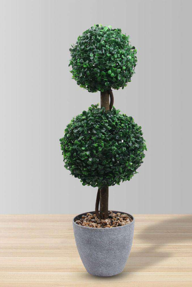 BRISTOL Faux Potted Boxwood Topiary Plant 26'' ArtiPlanto