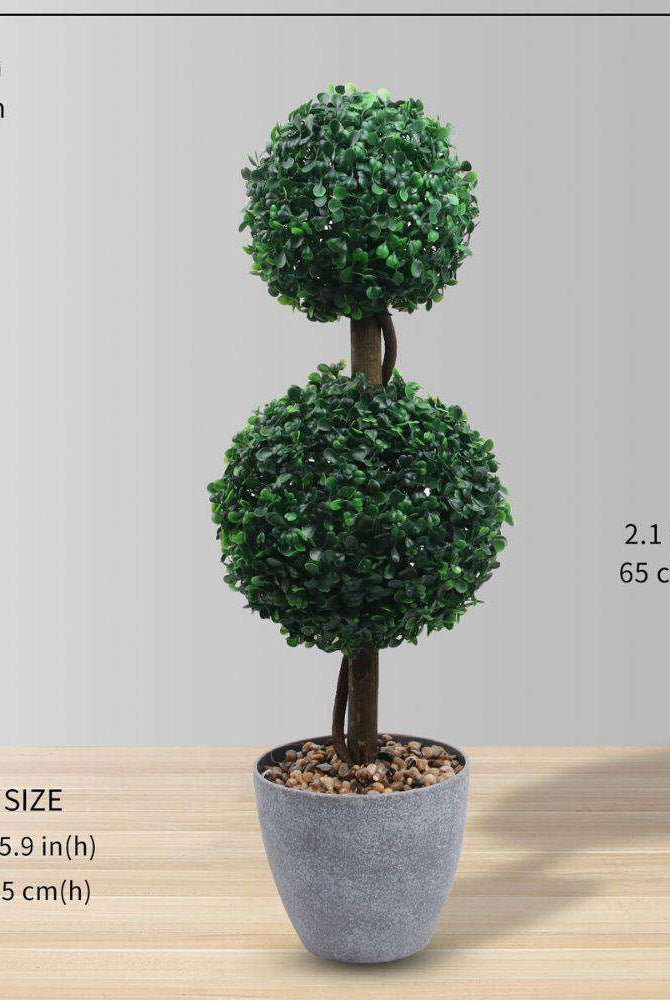 BRISTOL Faux Potted Boxwood Topiary Plant 26'' ArtiPlanto