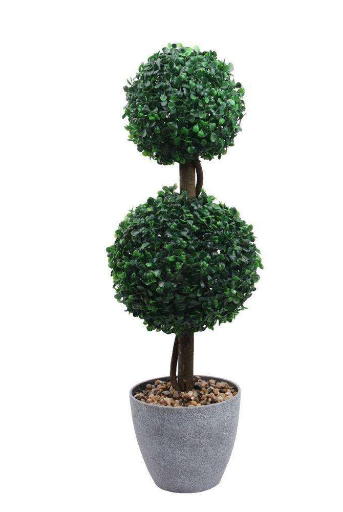 BRISTOL Faux Potted Boxwood Topiary Plant 26'' ArtiPlanto