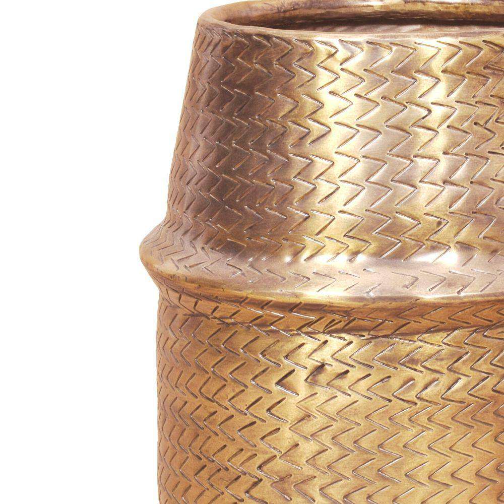 Bonita -Rattan Brass Finish Planter ArtiPlanto