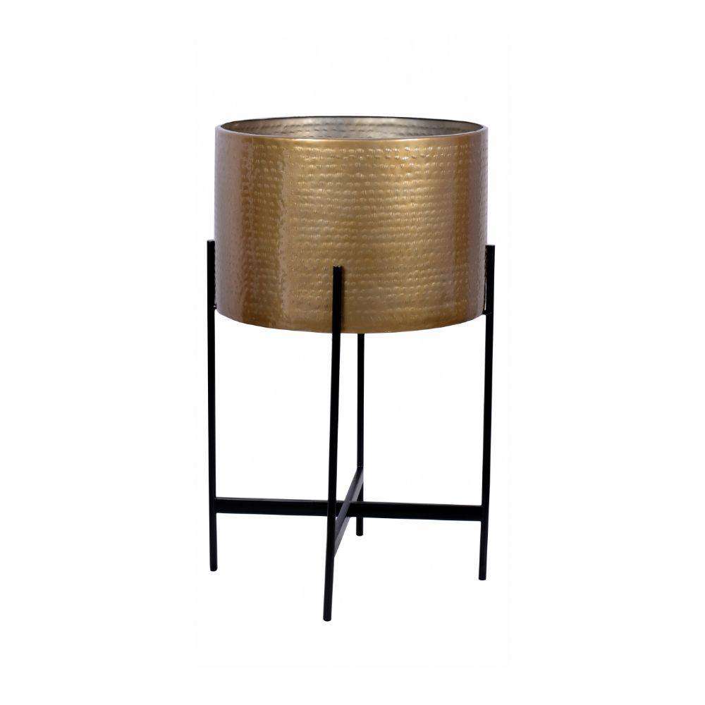Chava - Brass Mid-Century Planter With Black Stand (Multiple Sizes) ArtiPlanto