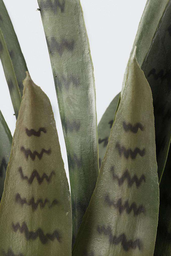 DEZI Artificial Snake Sansevieria Dark Green Potted Plant 21'' ArtiPlanto