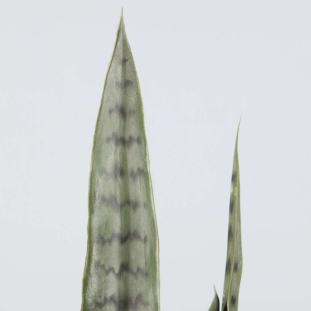 DEZI Artificial Snake Sansevieria Dark Green Potted Plant 21'' ArtiPlanto