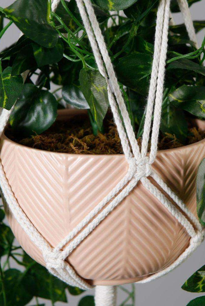 Elrey Faux Potted Macrame Hanging Plant (4.7 Feet) ArtiPlanto